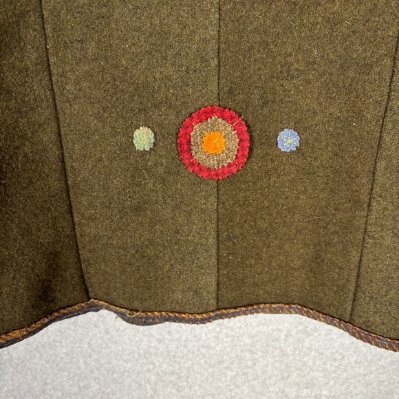 Artclothes Cardigan XS Boiled Felted Applique Fuzzy Patchwork Artsy Crafty Wear - Picture 16 of 16